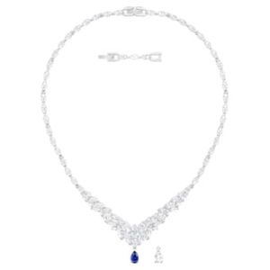 Swarovski crystal necklace with a blue or diamond pendent